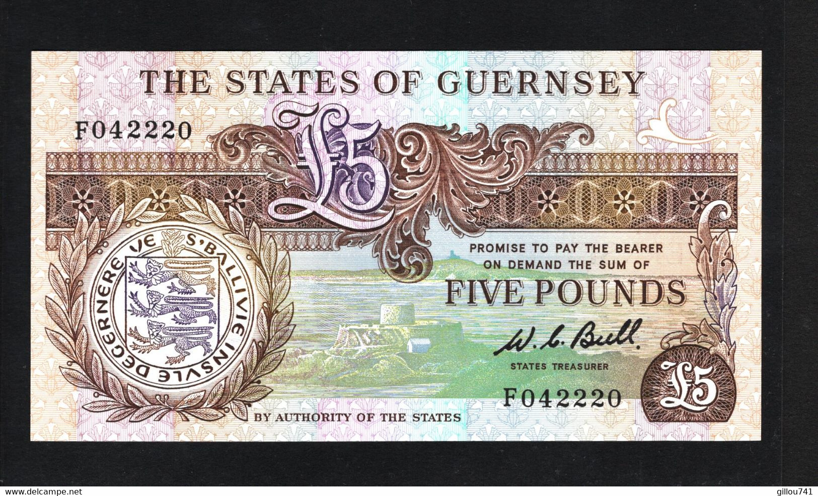 Guernesey, 5 Pounds, ND (1980-89) - Guernsey