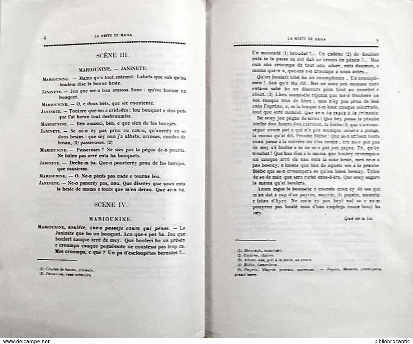 * LA HESTE DE MAMA *1 Acte/ HEY ENTA LAS MAYNADES DE DIHORT Par Césaire DAUGE/E.O.1920 - Theater