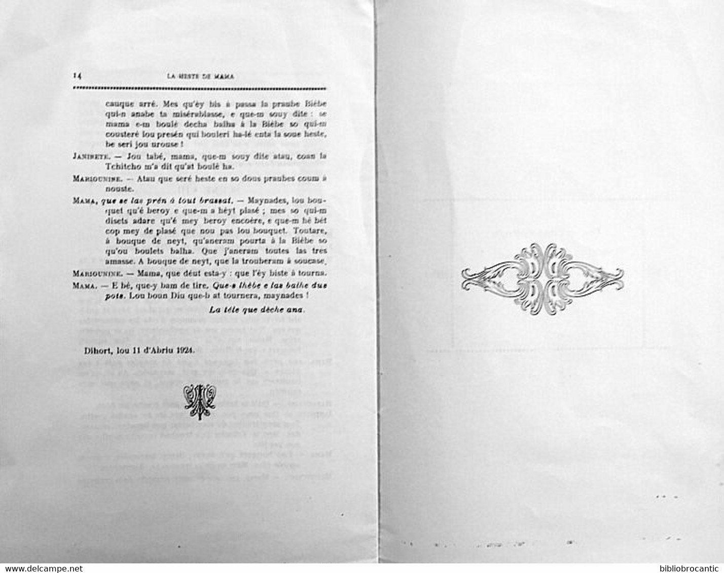 * LA HESTE DE MAMA *1 Acte/ HEY ENTA LAS MAYNADES DE DIHORT Par Césaire DAUGE/E.O.1920 - Théâtre