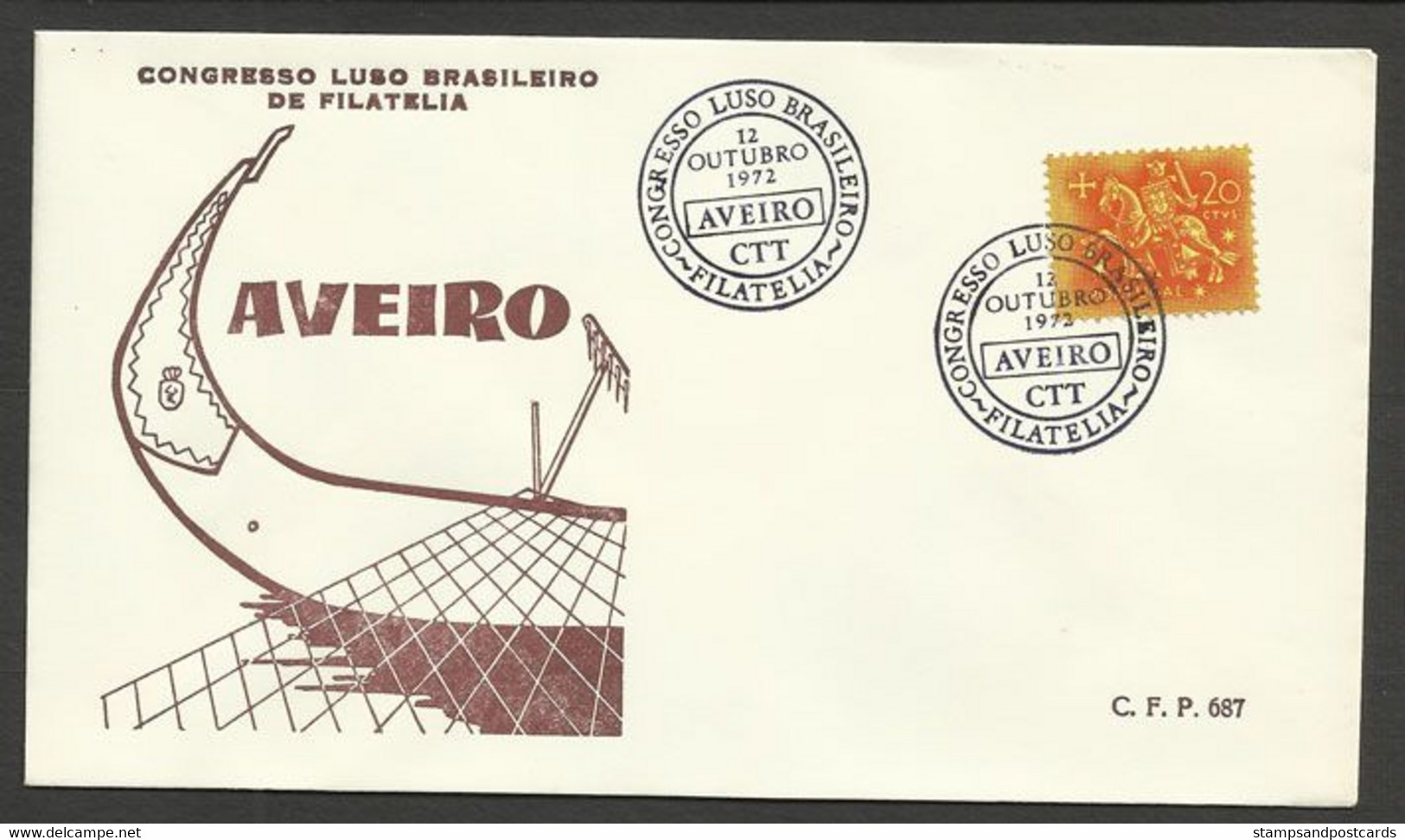 Portugal Cachet Commémoratif  Expo Philatelique Aveiro Lubrapex 1972 Event Postmark Stamp Expo - Postal Logo & Postmarks