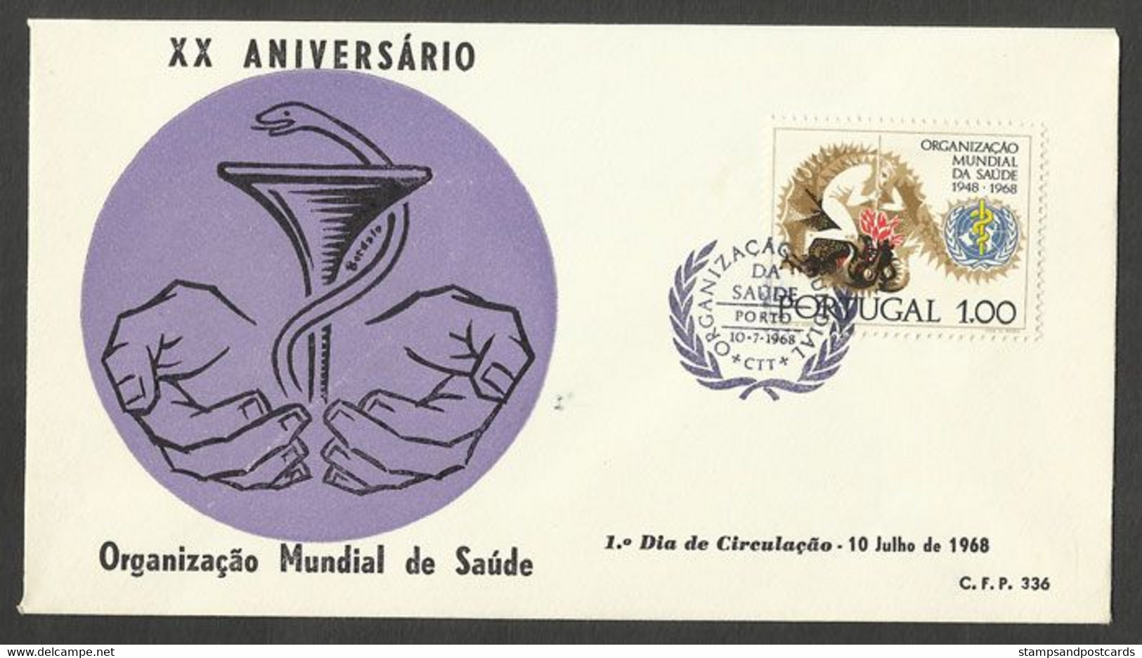 Portugal 1968 FDC Organisation Mondiale De La Santé OMS Cachet Porto World Health Organization WHO Oporto Pmk - OMS
