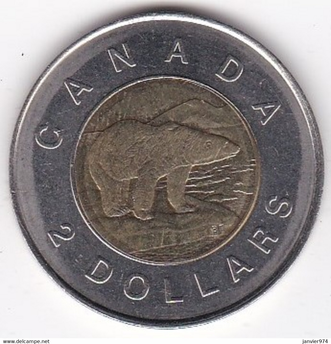 Canada 2 Dollars 1996 Ours Polaire ,Elizabeth II , Bimétallique , KM# 270 - Canada