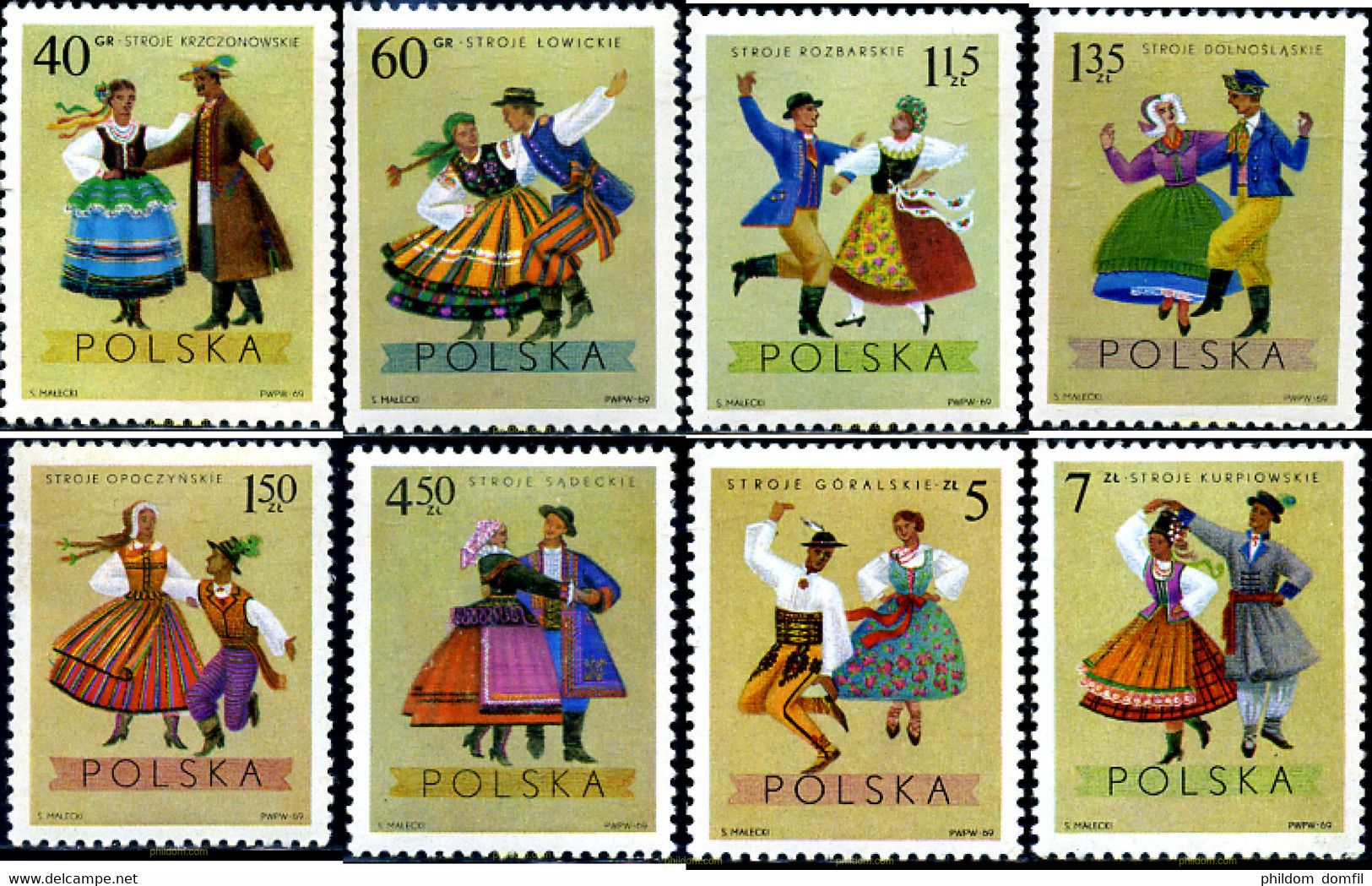 167030 MNH POLONIA 1969 COSTUMBRES REGIONALES - Ohne Zuordnung