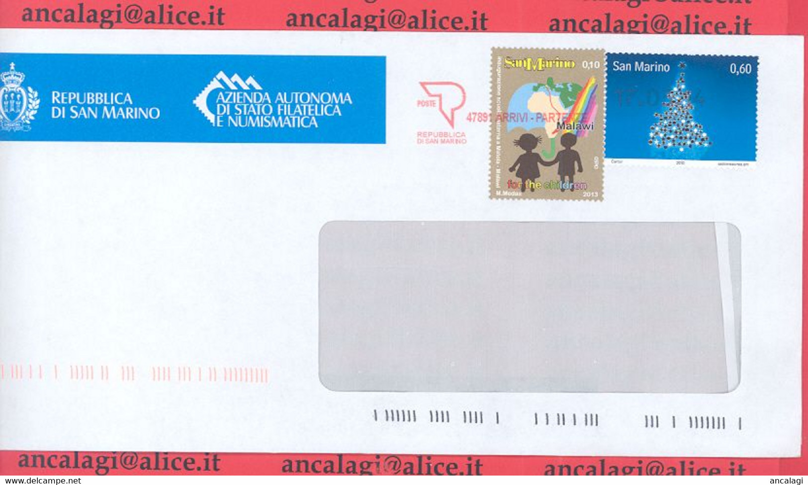 SAN MARINO 2014 - St.Post.095 - Busta Ordinaria Affrancata Con 2v. In € 0,70 - Vedi Descrizione - - Storia Postale