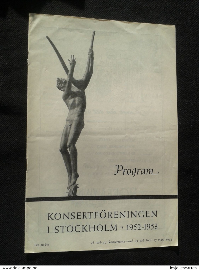 PAUL BADURA SKODA PIANISTE KLAVIER PIANIST PIANO CARL GARAGULY CONDUCTOR DIRIGENT STOCKHOLM CONCERT PROGRAMME PROGRAM - Programmes