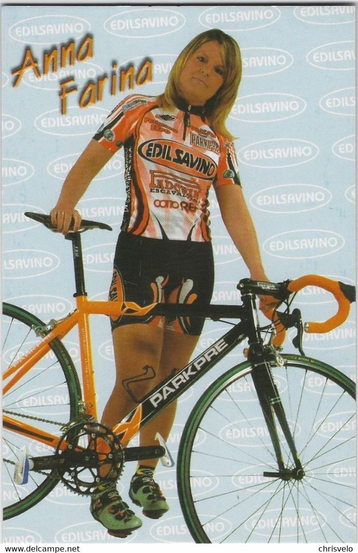 CYCLISME .  Carte De Anna  FARINA.  Equipe Edil Savino 2002 . - Cyclisme