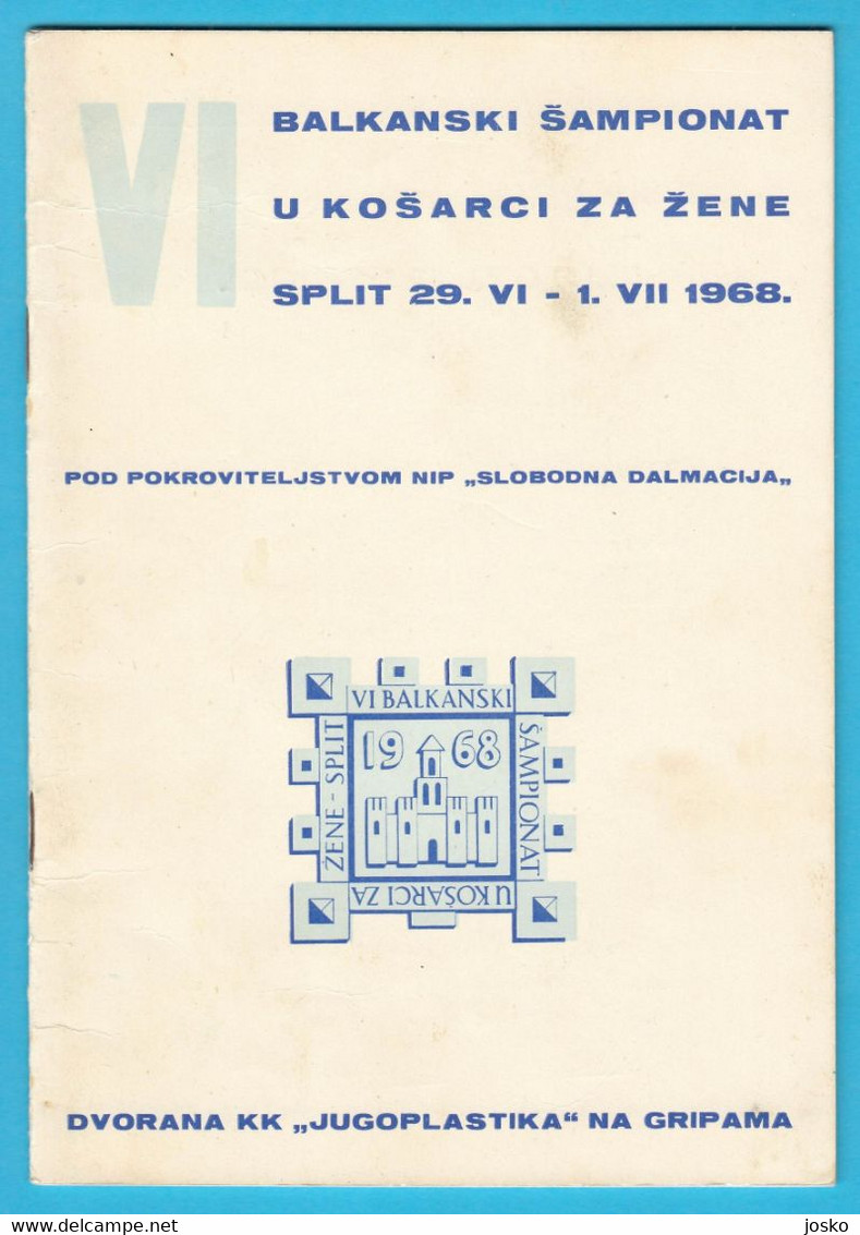 1968 WOMEN'S BASKETBALL BALKAN CHAMPIONSHIP Old Programme * Basket-ball Pallacanestro Baloncesto Programm Programma - Other & Unclassified