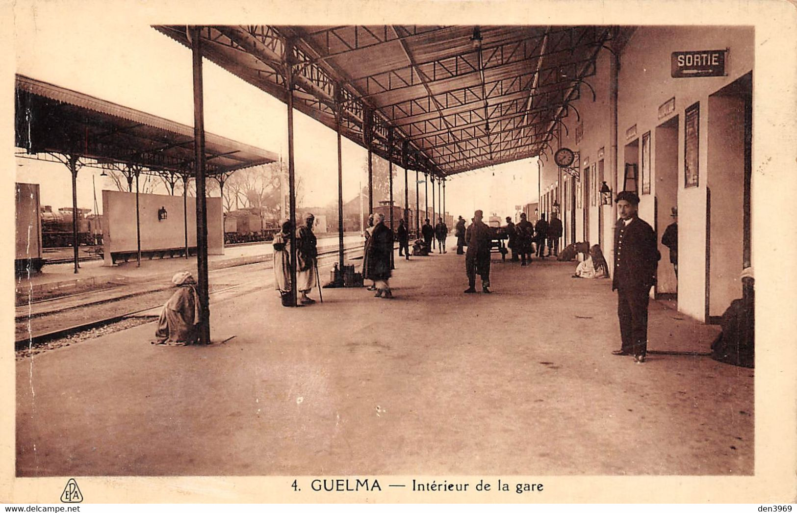 Algérie - GUELMA - Intérieur De La Gare - CPA écrite 1937 (voir Les 2 Scans) - Guelma