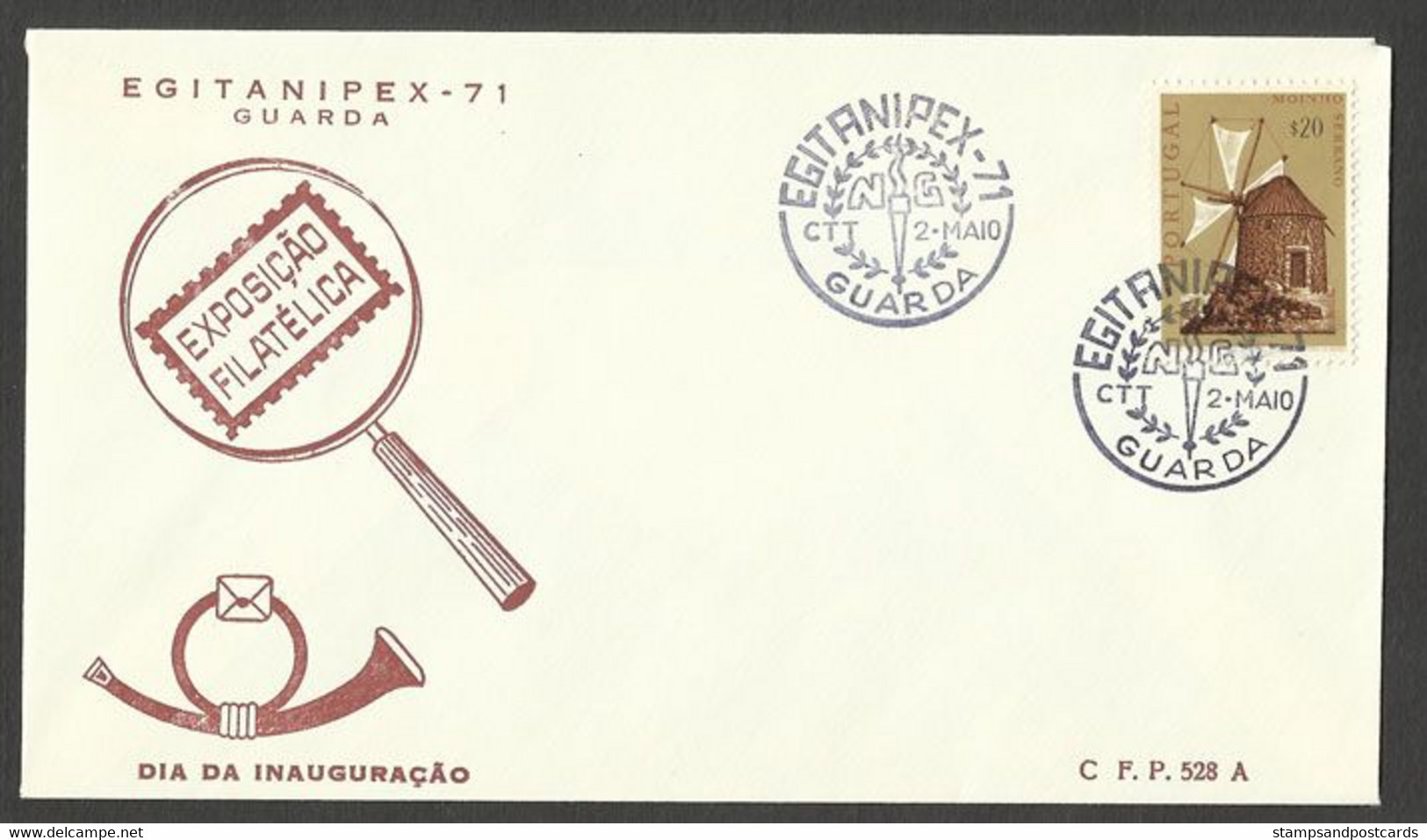 Portugal Cachet A Date Expo Philatelique Guarda 1971 Event Postmark Philatelic Expo - Annullamenti Meccanici (pubblicitari)