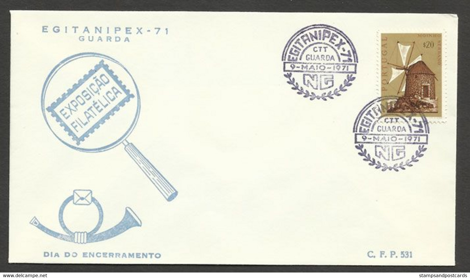 Portugal Cachet A Date Expo Philatelique Guarda 1971 Event Postmark Philatelic Expo - Maschinenstempel (Werbestempel)