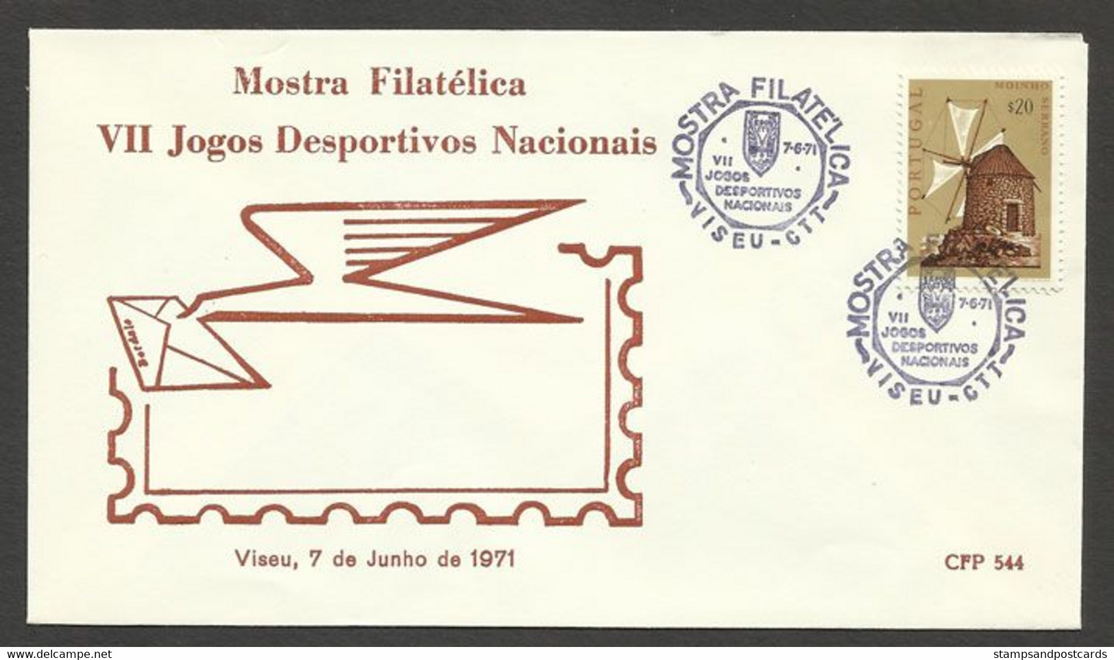 Portugal Cachet A Date Expo Philatelique Viseu 1971 Event Postmark Philatelic Expo - Postal Logo & Postmarks