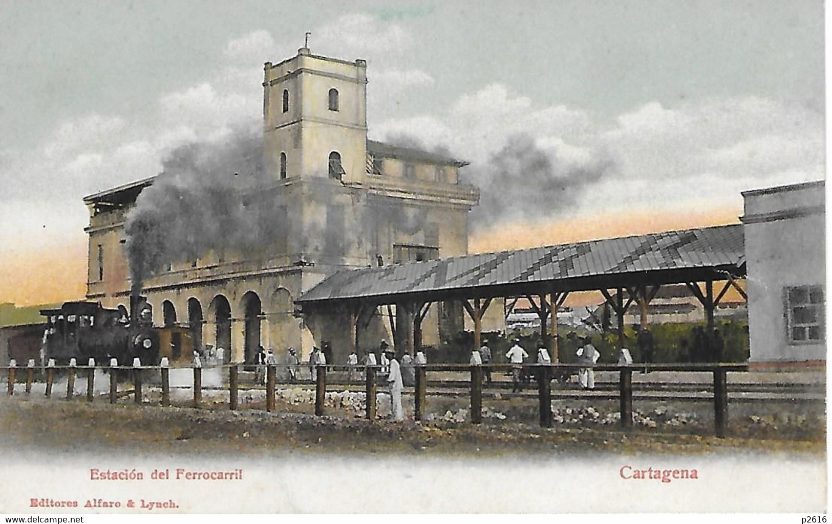 COLOMBIE -  CARTAGENA-  ESTACION DEL FERROCARRIL -  CARTE COLORISEE - Colombia