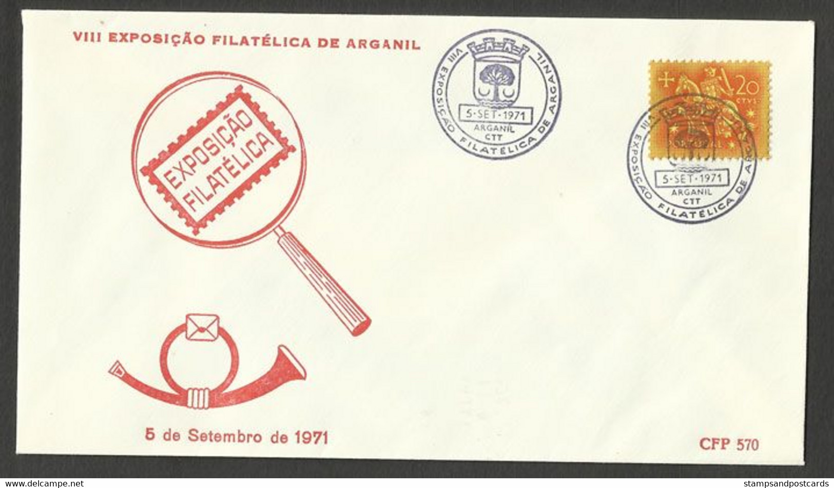 Portugal Cachet Commémoratif  Expo Philatelique 1971 Arganil Event Postmark Philatelic Expo - Postal Logo & Postmarks