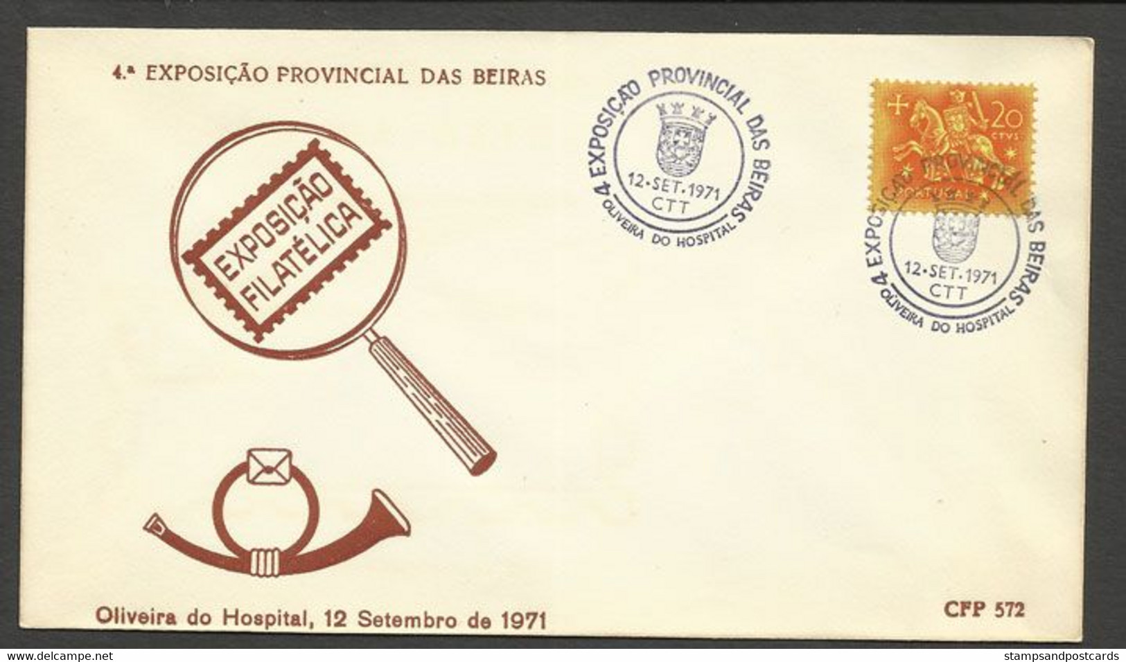 Portugal Cachet Commémoratif  Expo Philatelique Beiras 1971 Oliveira Do Hospital Event Postmark Philatelic Expo - Postal Logo & Postmarks