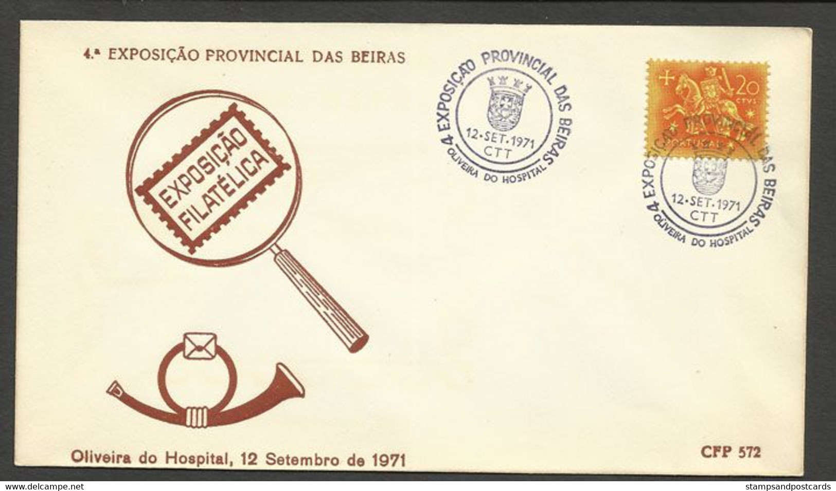 Portugal Cachet Commémoratif  Expo Philatelique Beiras 1971 Oliveira Do Hospital Event Postmark Philatelic Expo - Flammes & Oblitérations