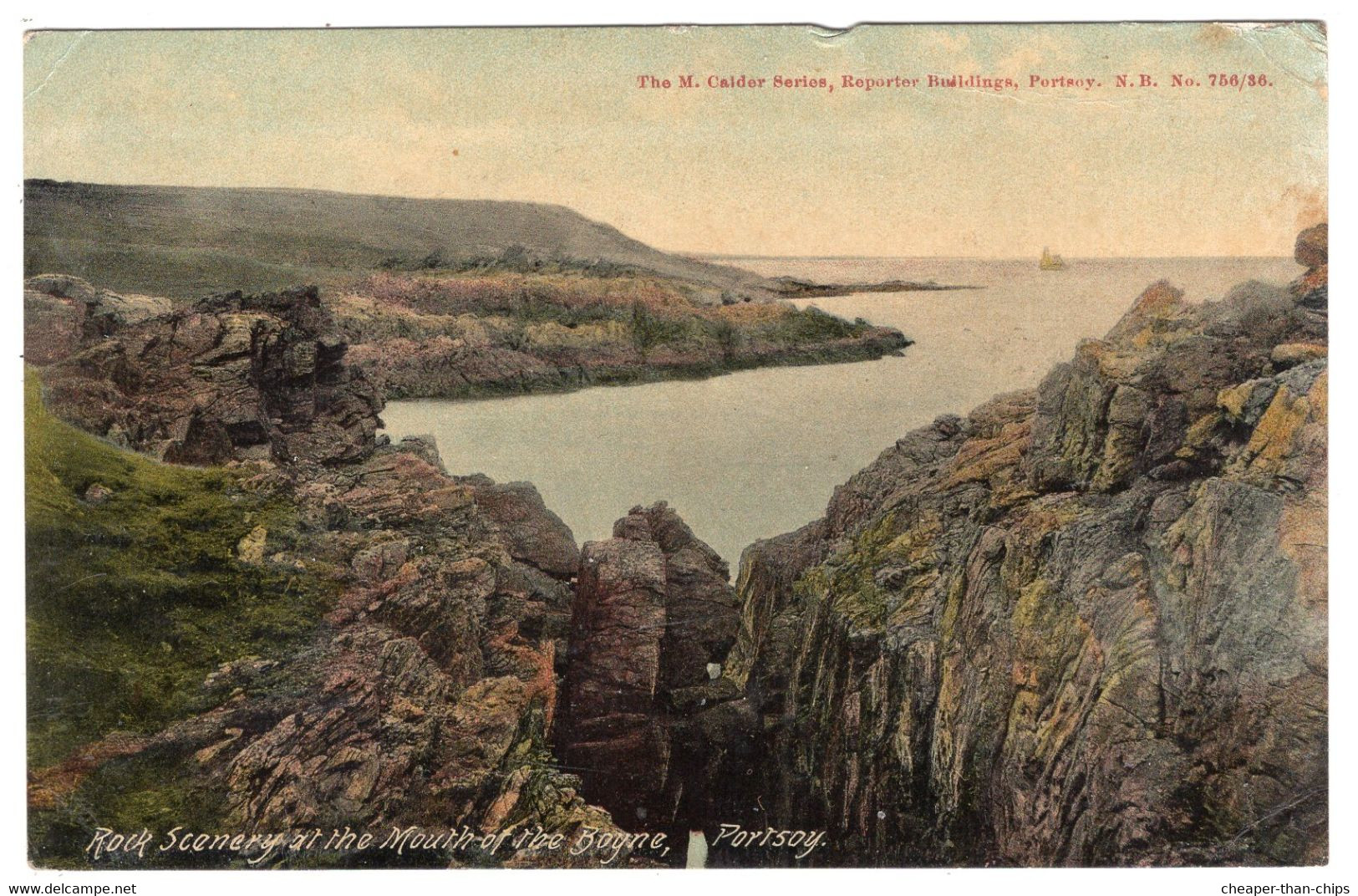 PORTSOY - Rock Scenery At The Mouth Of The Boyne - Calder Series 756/36 - Banffshire