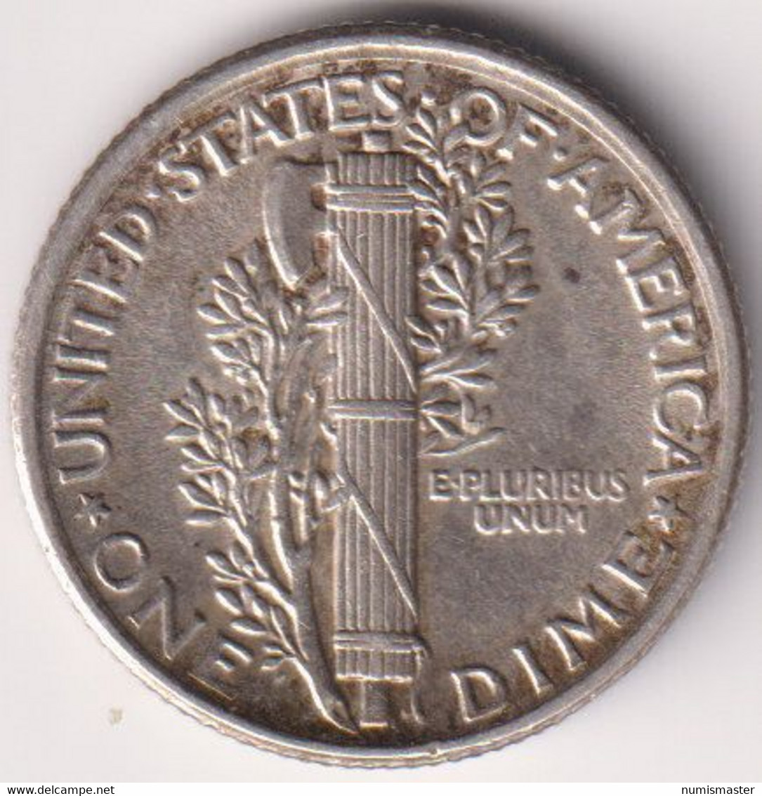 1920 , MERCURY DIME - 1916-1945: Mercury (kwik)