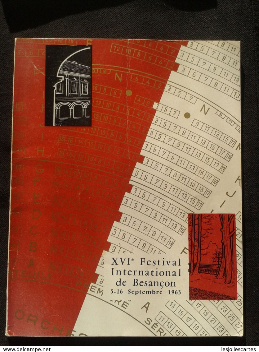 1963 FESTIVAL DE BESANCON CICCOLINI JANIS SZERYNG ERLIH SCHWARZKOPF MEHTA PARAY DORATI SCHURICHT  PROGRAMME PROGRAM - Programmes