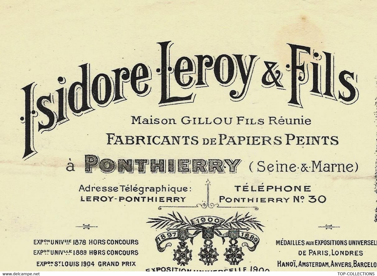 1920 ISIDORE LEROY St Fargeau  Ponthierry Seine Et Marne FABRICANTS DE PAPIERS PEINTS => Bourgougnon St Pourçain Allier - 1900 – 1949