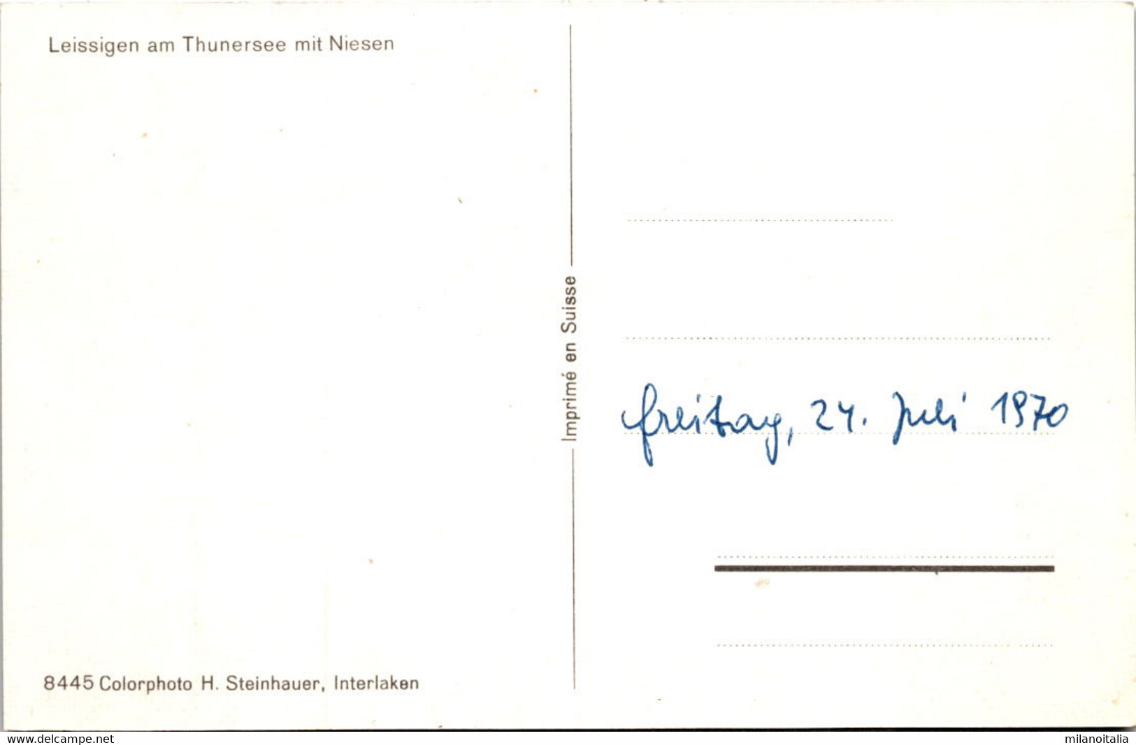 Leissigen Am Thunersee Mit Niesen (8445) * 24. 7. 1970 - Leissigen