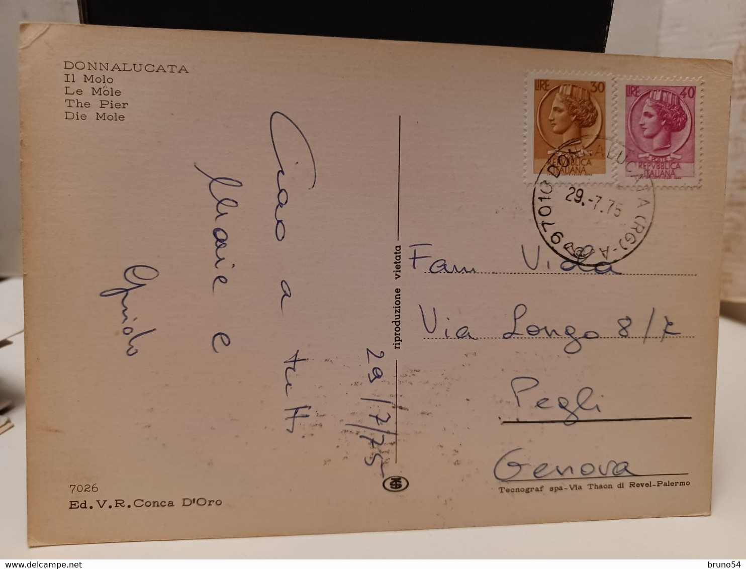 Cartolina  Donnalucata Fa Parte Del Comune Di Scicli, In Provincia Di Ragusa,il Molo 1975,barche Da Pesca - Ragusa