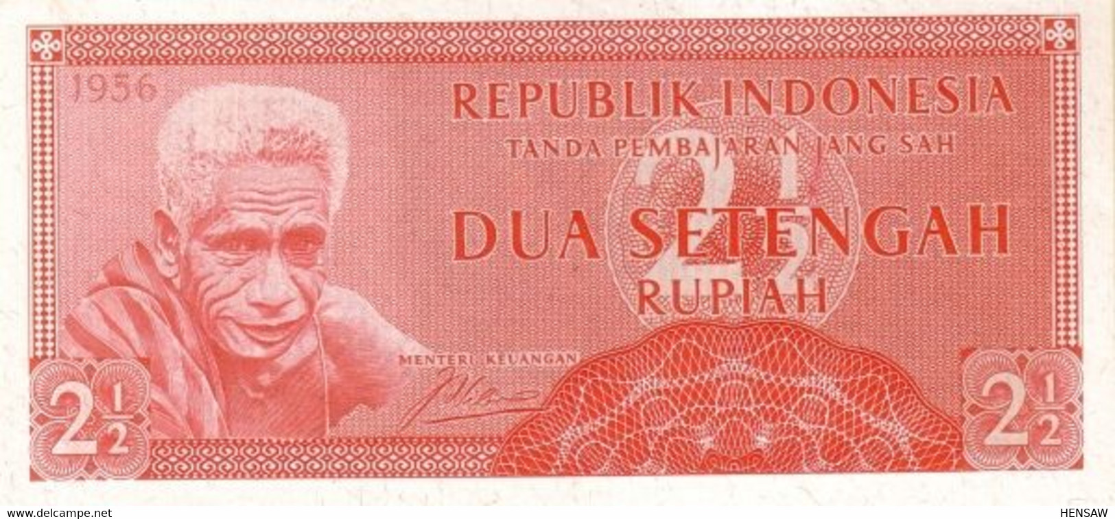 INDONESIA 2 1/2 RUPIAH 1956 P 75 UNC SC NUEVO - Indonésie