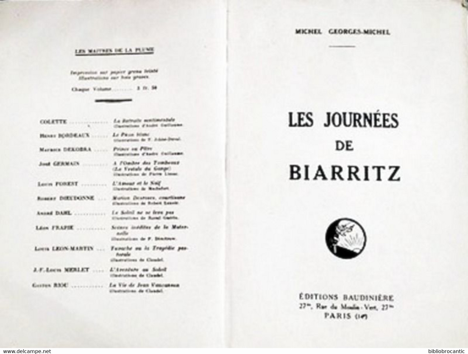 Les Maitres De La Plume < *LES JOURNEES DE BIARRITZ* < Michel GEORGES-MICHEL - Baskenland