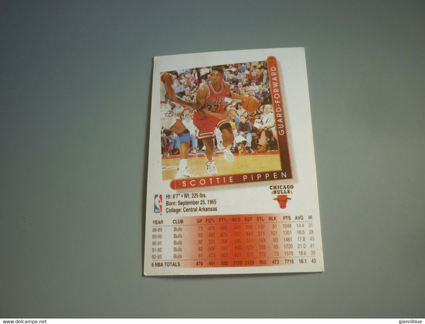 Scottie Pippen Chicago Bulls NBA Basketball '90s Rare Greek Edition Card - 1990-1999
