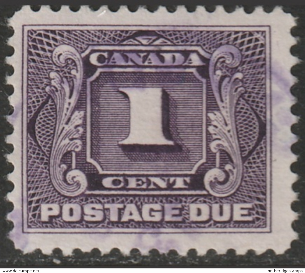 Canada 1928 Sc J1c Mi P1 Yt Taxe 1 Postage Due Used Reddish Violet - Postage Due