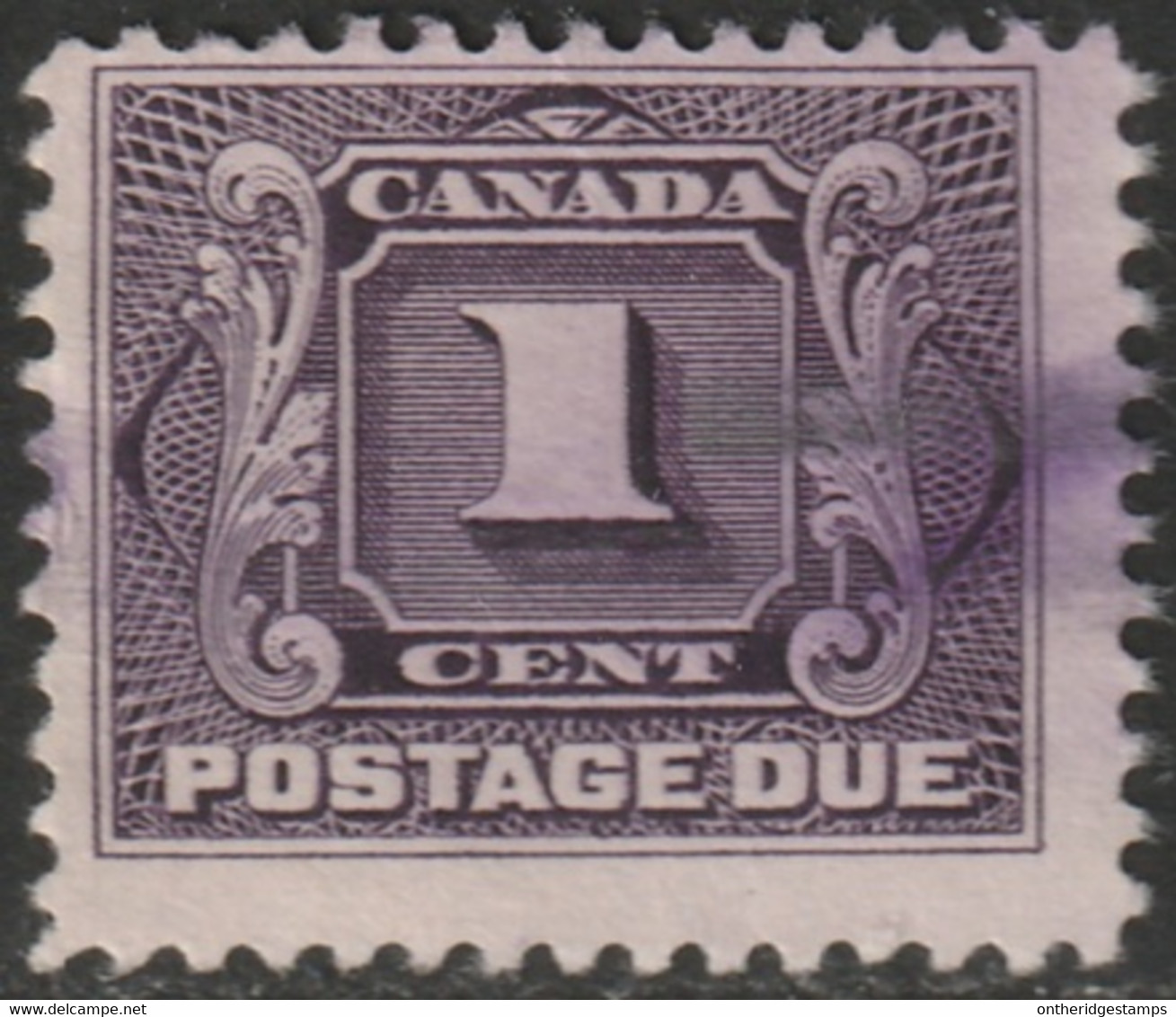 Canada 1928 Sc J1c Mi P1 Yt Taxe 1 Postage Due Used Reddish Violet - Postage Due