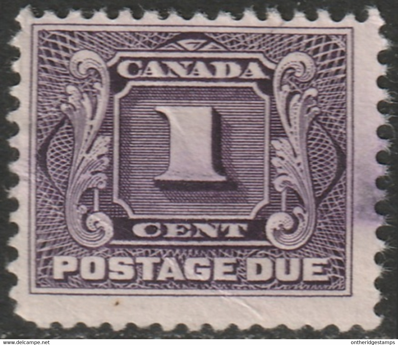 Canada 1928 Sc J1c Mi P1 Yt Taxe 1 Postage Due Used Reddish Violet - Strafport