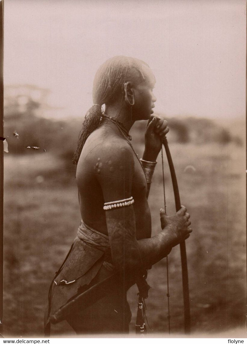 Kenya - Rare Photo Ancienne Albuminée - Guerrier De La Tribu Ethnie ANDEROBO - Ethnique - Amaya - Scarifications - Kenia