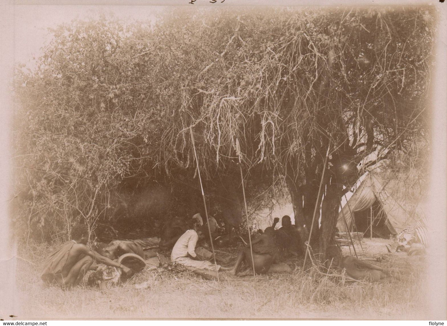 Kenya - Rare Photo Ancienne Albuminée - Village Tribu Ethnie SAMBURU Samburos - Rivière Nyro - Ethnique - Kenia
