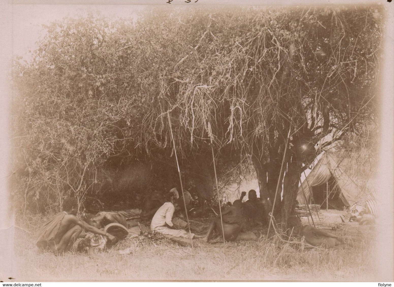 Kenya - Rare Photo Ancienne Albuminée - Village Tribu Ethnie SAMBURU Samburos - Rivière Nyro - Ethnique - Kenya