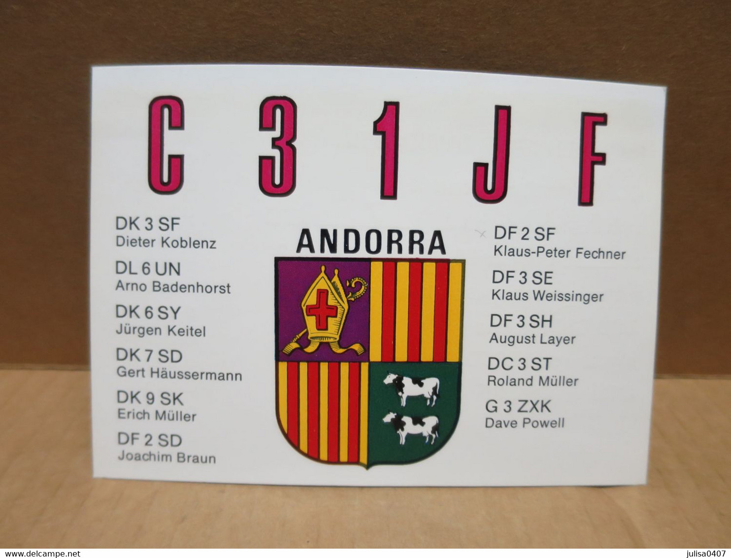 ANDORRE Carte Radio Amateur Blason - Andorra