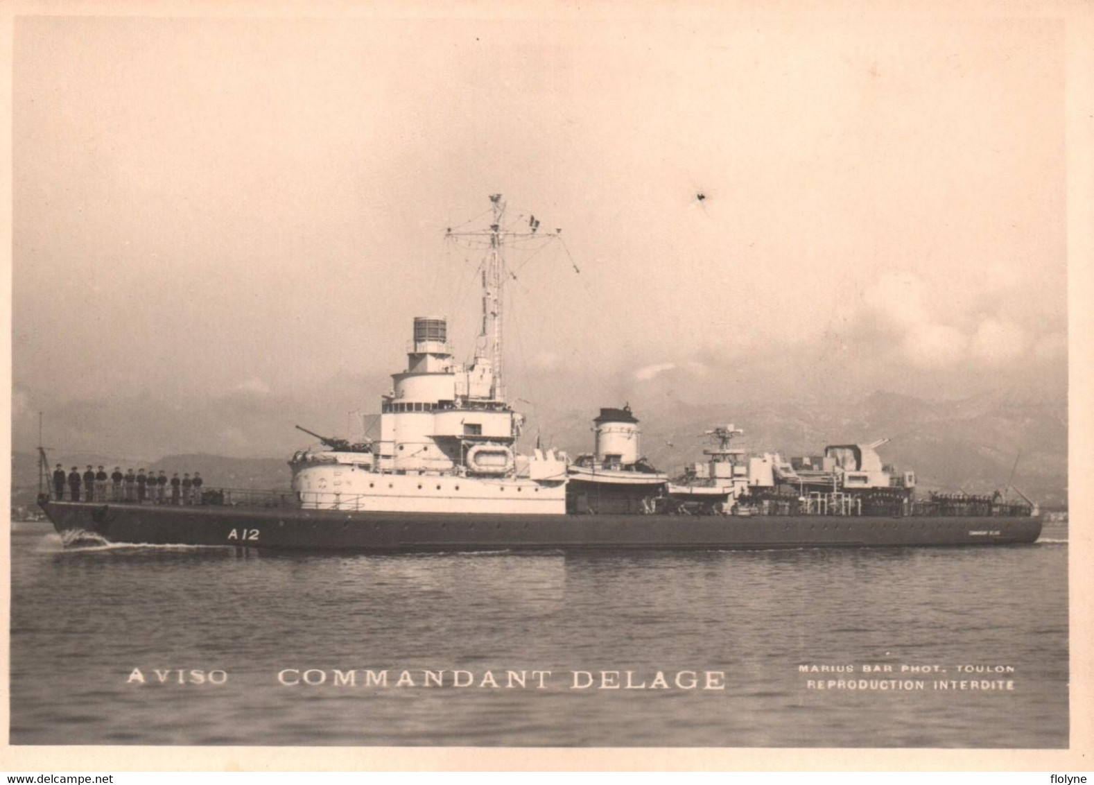 Bateau Guerre - Aviso Commandant DELAGE - Photo Ancienne - Marine Militaire Française - Militaria - Guerre