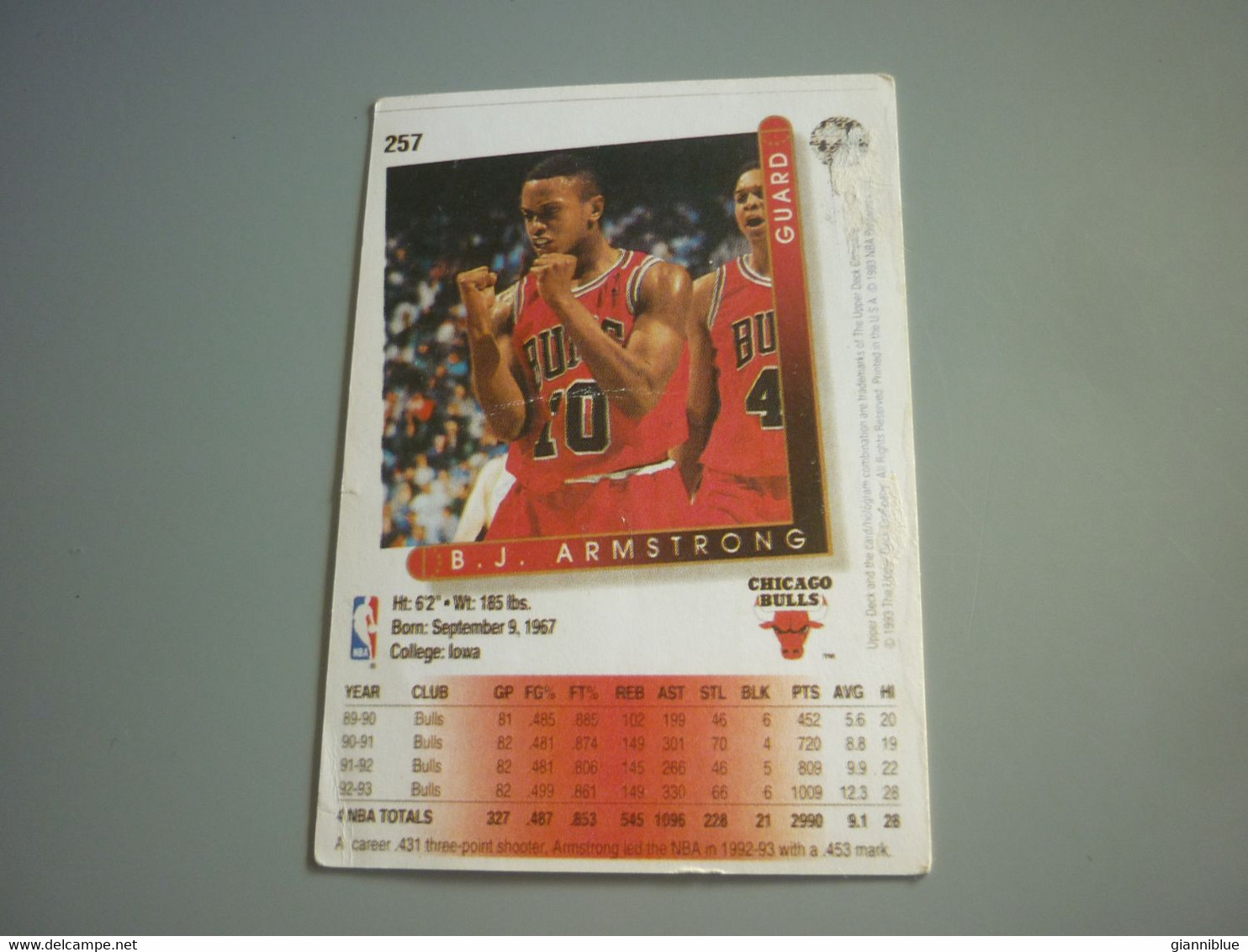 B. J. Armstrong Chicago Bulls NBA Basketball '90s Rare Greek Edition Card - 1990-1999