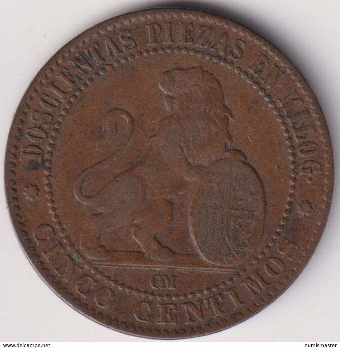5 CENTAVOS 1870 - Monedas Provinciales
