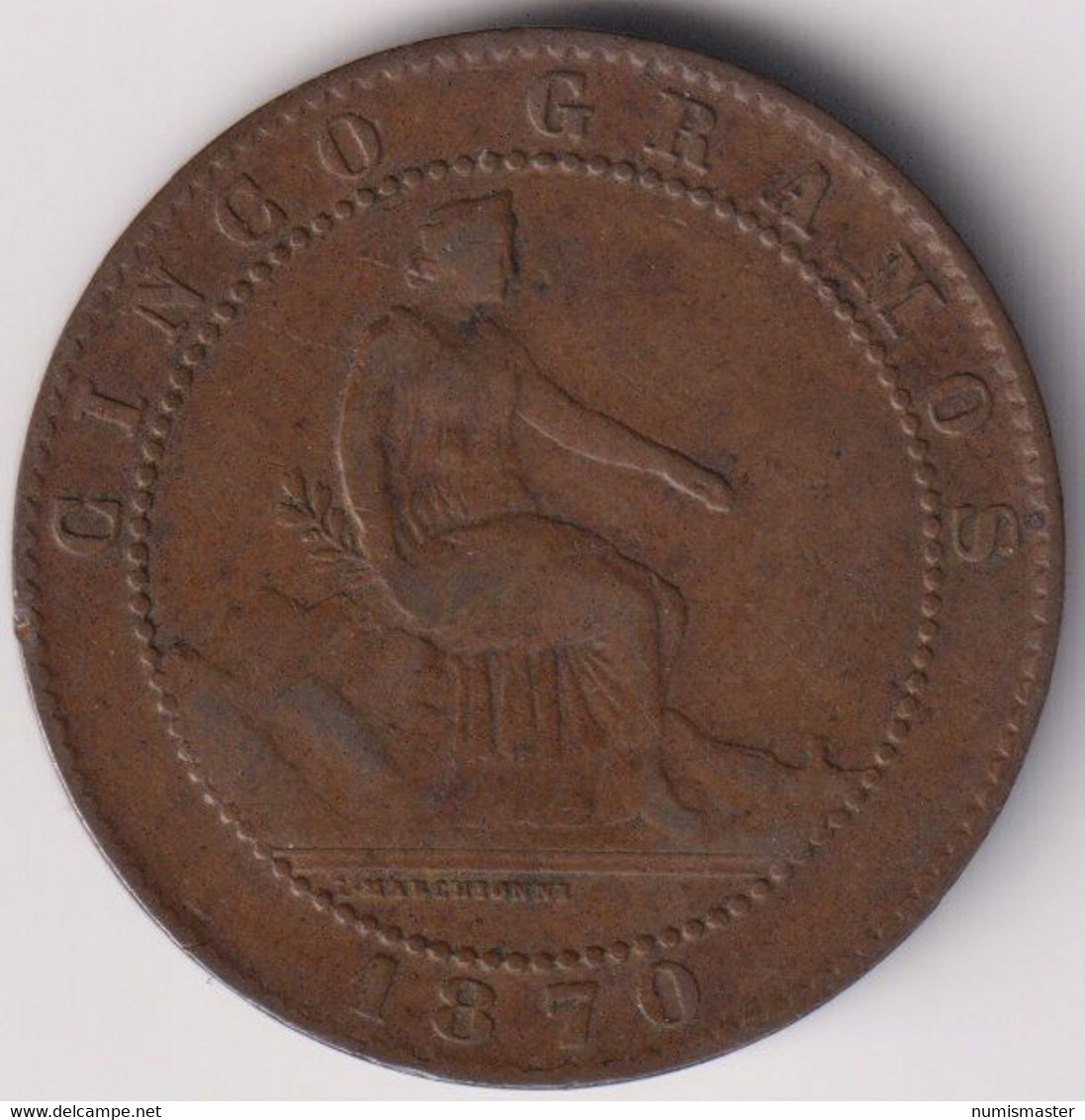 5 CENTAVOS 1870 - Monedas Provinciales