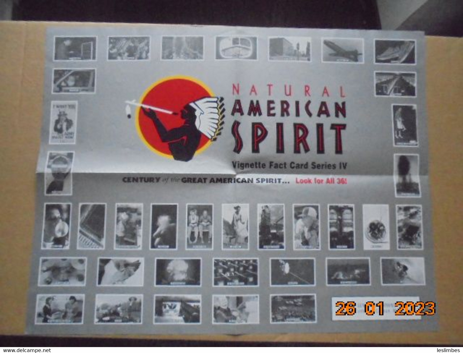 Natural American Spirit [organic Cigarette Brand] Vignette [Chromos] Fact Card Series IV Poster [affiche] 56 X 43 Cm - Objets Publicitaires