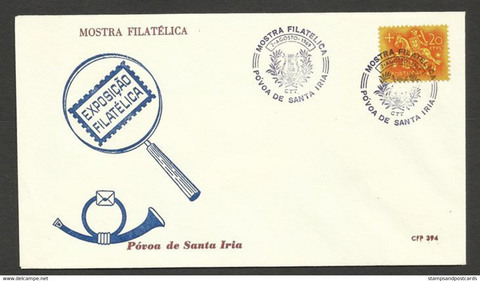 Portugal Cachet Commémoratif  Expo Philatelique Póvoa De Santa Iria Musique 1969 Event Postmark Philatelic Expo Music - Postal Logo & Postmarks