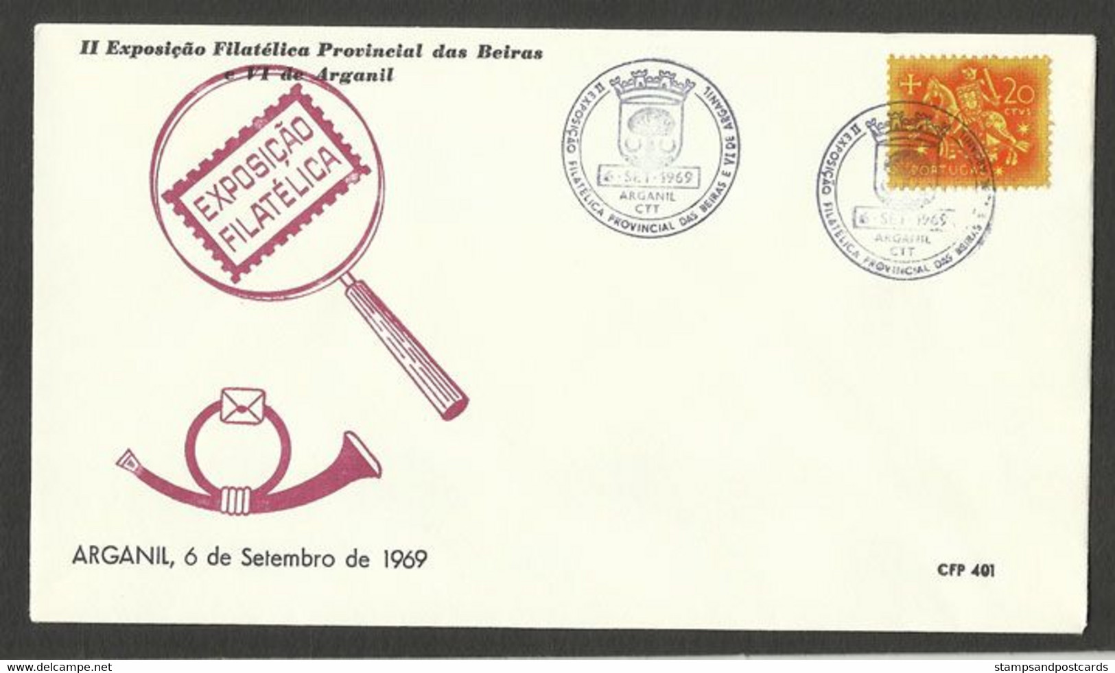 Portugal Cachet Commémoratif  Expo Philatelique 1969 Arganil Event Postmark Philatelic Expo - Flammes & Oblitérations