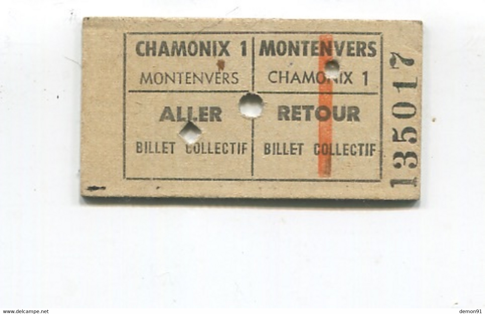 Ticket Du Chemin De Fer Du Montenvers Chamonix  - Aller Et Retour" Billet Train - SNC - Europa