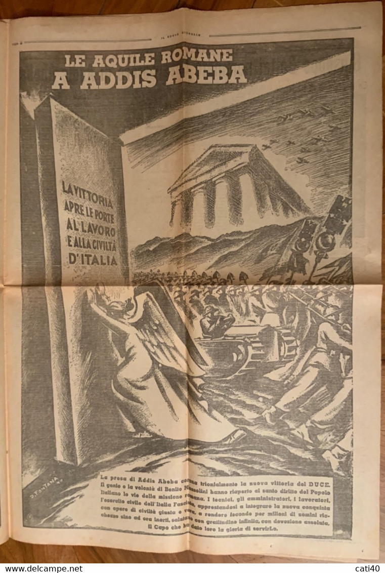 IL NUOVO GIORNALE -6/5/1936-XIV-  ESULTANZA IN ITALIA ..IL DUCE AL MAR.BADOGLIO..PRESA ADDIS ABEBA…. - First Editions