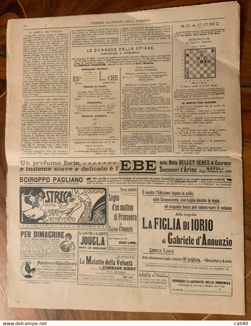 CORRIERE ILLUSTRATO DELLA DOMENICA - GEMMA BELLINCIONI In CABRERA - COMPLETO - 29/5/1904 - Prime Edizioni