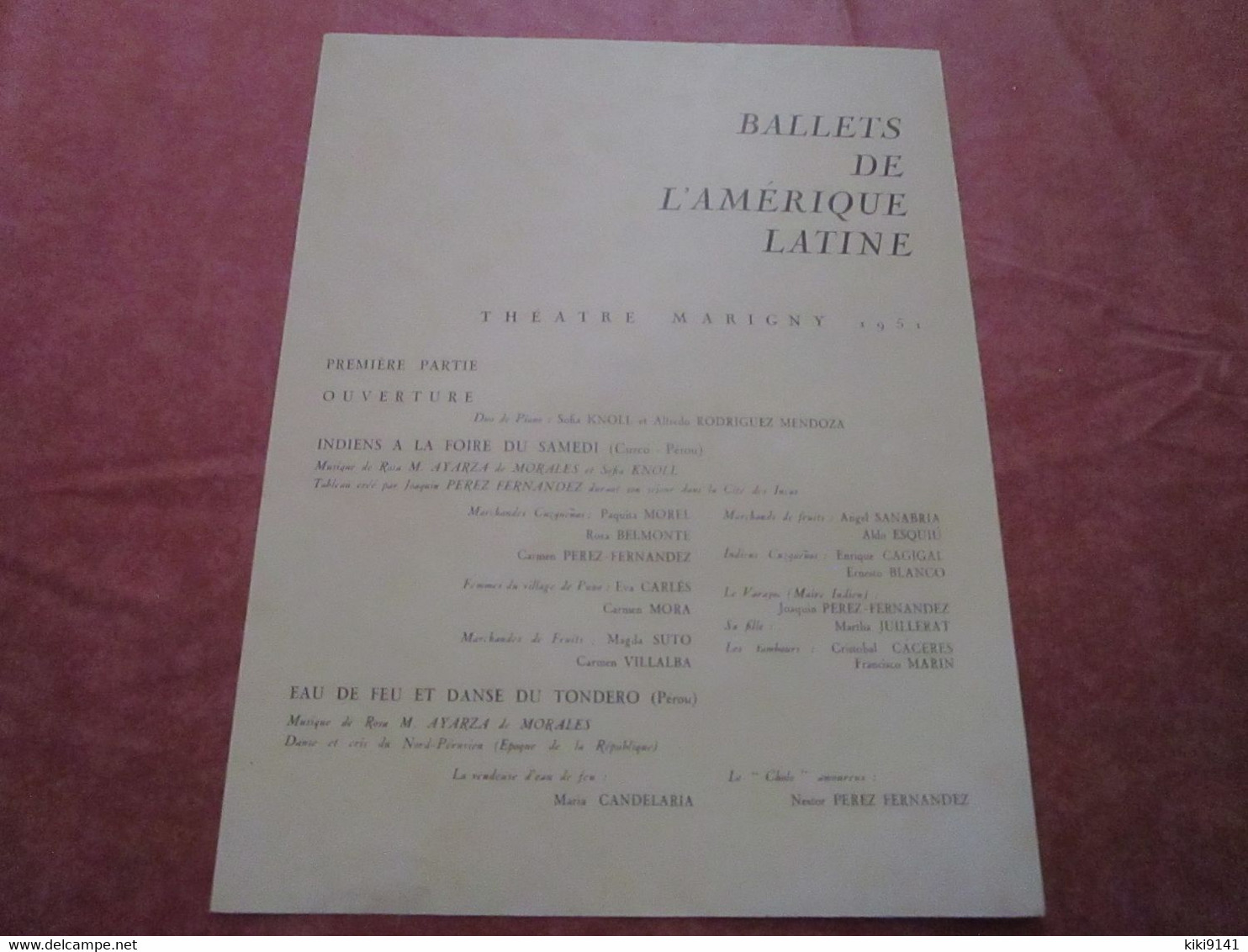 THÉATRE MARIGNY - BALLETS DE L'AMÉRIQUE LATINE de Joaquin Perez Fernandez (24 pages)