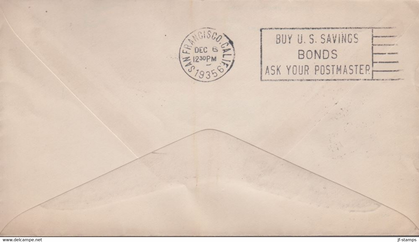 1935. USA FIRST FLIGHT  HAWAII To SAN FRANCISCO Cancelled HONOLULU DEC 5 1935 BUY US SAVINGS ... (Michel 380) - JF365809 - Hawaï