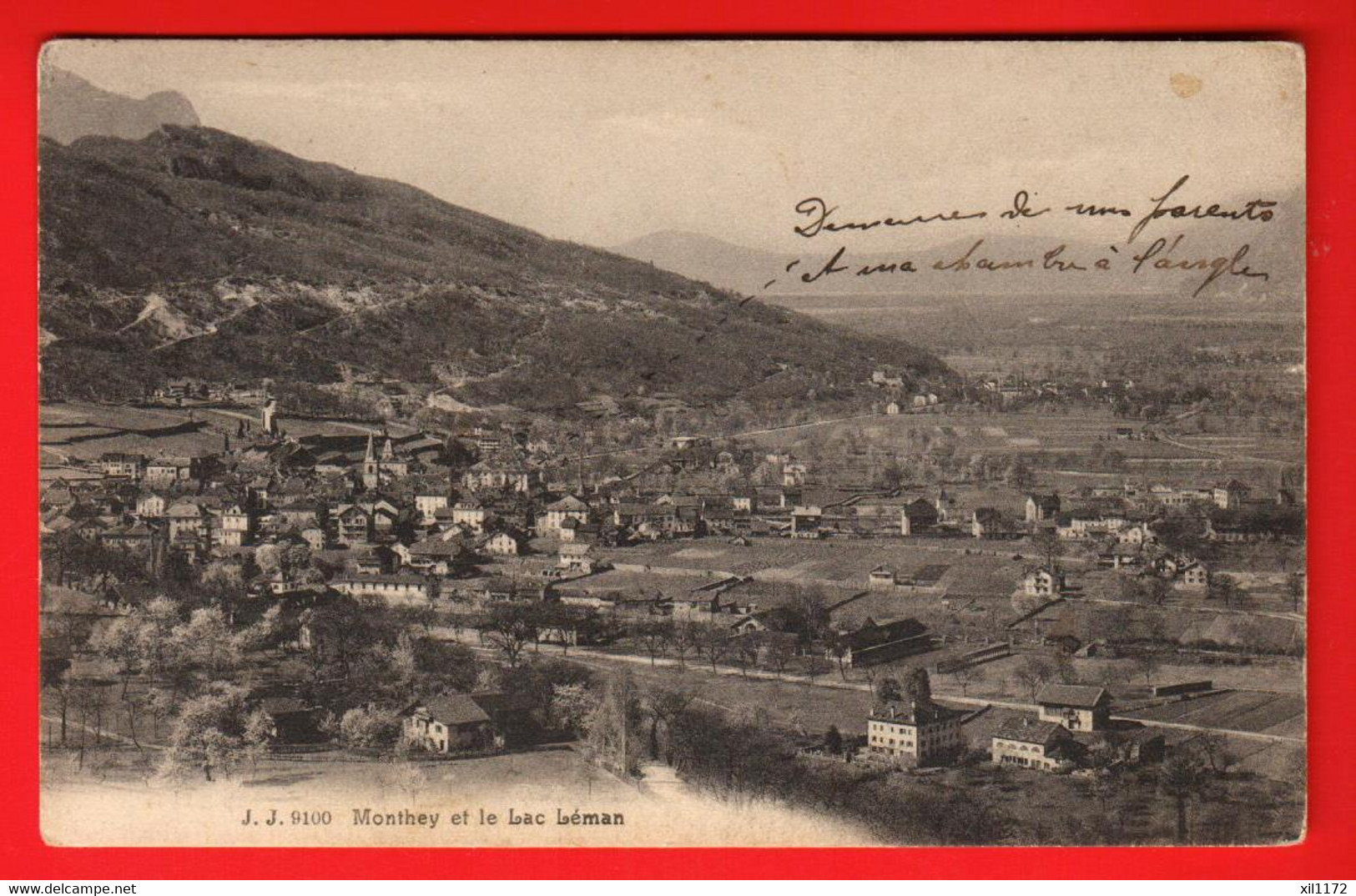 ZUM-15 Monthey Et Lac Léman  Jullien 9100  Circulé 1910 - Monthey