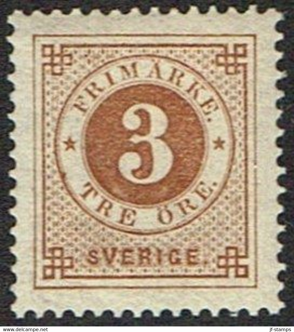 1886. Circle Type. Perf. 13. Posthorn On Back. 3 öre Yellow Brown. LUX. (Michel 30) - JF161633 - Neufs