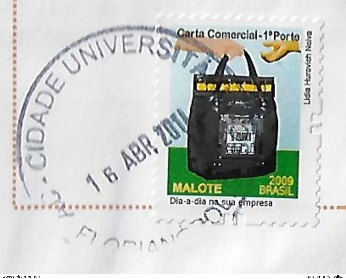 Brazil 2014 Official Cover Sent From Florianopolis University City Agency To São José Stamp Postage Bag Pouch Hand - Cartas & Documentos